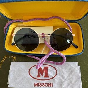 Missoni blue and pink round sunglasses brand new never worn retail $150